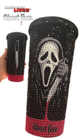 Ghost Face Bling Tumbler with Lid and Rhinestone Design