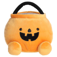 Aurora Spooky Palm Pals Party Sized Bucky Candy Bucket Stuffed Animal - Fun Seasonal Plush in Bigger Sizes - Perfect for Halloween Decorations and Gifts - Orange 10 Inches