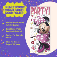 AMSCAN Unique 79251 Disney Iconic Minnie Mouse Door Party Poster, 2.25' (27") x 5' (60") 1ct, Multicolor,Bedroom