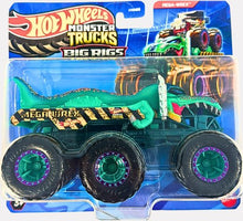 Hot Wheels Monster Trucks Big Rigs – Mega-Wrex, Dinosaur-Themed Hauler with Massive Wheels & Fierce Details