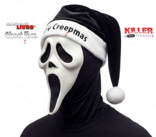 Fun World Creepy Christmas Ghost Face Horror Santa Mask with Hood & Hat