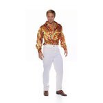 Underwraps Men's Retro Disco Costume Shirt-Multicolor Swirls, Orange, X-Large
