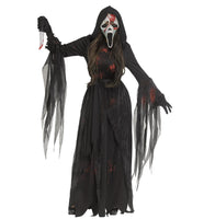 Fun World Women’s Ghost Face Bloody Bling Costume – Small – Hooded Gown, Belt, Gloves & Rhinestone Bling Mask