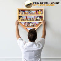 Baseball Championship Ring and Ball Display Case- Fully Customizable Storage Holder with 39 Removable Pegs and 3 Shelves!