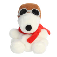 Aurora Peanuts Palm Pals Flying Ace Snoopy Stuffed Animal - Officially Licensed Soft Plush with Recycled Bean Pellet Filling - Collectible Gift for Fans and Adults - White 5.5 Inches