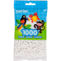 Perler White Fuse Beads for Kids and Adults Crafts, 5mm Hollow Plastic Iron Beads Bulk Refill Bag, Non-Toxic, Compatible with Perler Pegboards, 1000pcs