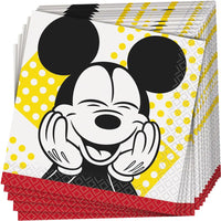 Disney Mickey Mouse Beverage Napkins 16 Count – Multicolor Disposable Cocktail Napkins for Birthday Parties and Themed Events