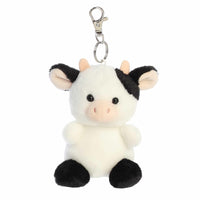 Aurora® Adorable Palm Pals™ Sweetie Cow™ Clip-On- Fun Collectible Plush For Kids and Adult Collectors - Perfect For Backpacks and Birthday Gifts - White 4 Inches