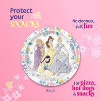 Unique Disney Princess Birthday Party Supplies for 16 Guests – 50 Piece Kit | Plates, Napkins, Happy Birthday Banner & Sticker | Officially Licensed