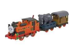 Thomas & Friends 80th Anniversary Motorized Nia Train Set with Elephant Cargo Car & Covered Wagon – Battery-Powered TrackMaster Engine for Ages 3+