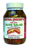 Central Grocery Olive Salad - 32 oz (Pack of 1) Perfect for Muffulettas, Sandwiches, Pizza Toppings, Pastas, Hot Dog Topper, Salads and More