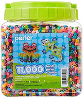 Perler Assorted Multicolor Fuse Beads for Kids Crafts, 30 Colors, 11000 pcs, Includes Reusable Ironing Paper, Storage Jar, Ages 6 and Up