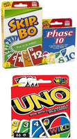 Mattel Card Game Set (Skip Bo, Uno & Phase 10)