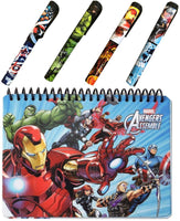 Avengers Autograph Book for Universal Studios and 4 Superhero Pens- Marvel Avengers Spiral Notebook, Hard Back, Iron Man, Captain America, Thor, Hulk and Black Widow Accessories